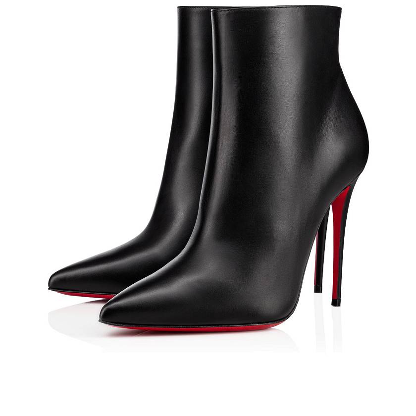 Women's Christian Louboutin So Kate Booty 100mm Leather Ankle Boots - Black [1039-752]
